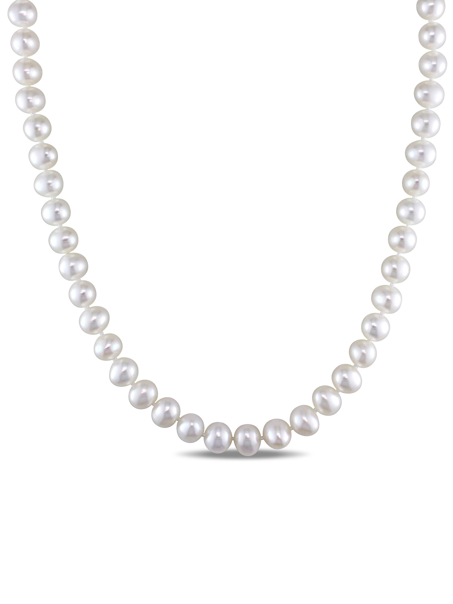 PriceRock Sterling Silver 6-7mm Black Freshwater Cultured Pearl Necklace 18 Inches Long PriceRock Sterling Silver 6-7mm Black Freshwater Cultured Pearl Necklace 18 Inches Long
